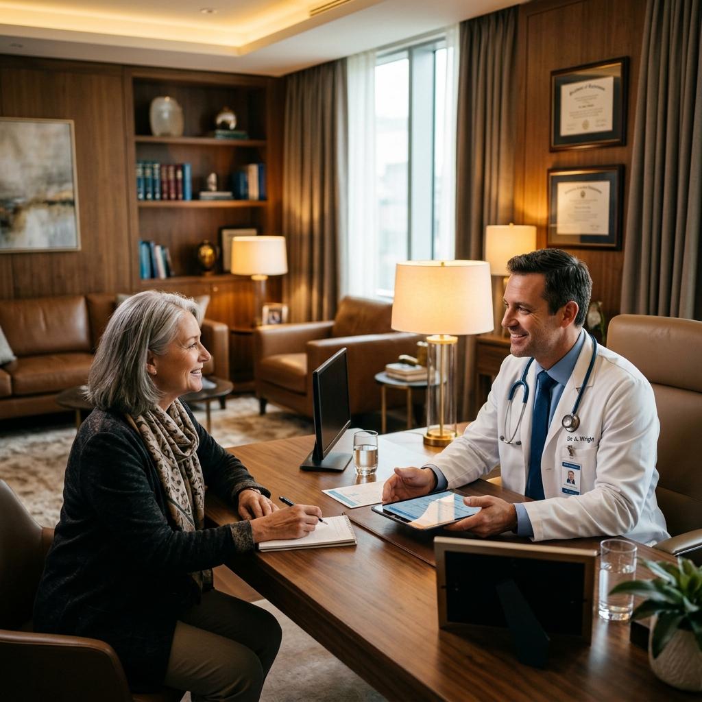 Dr. Rajesh Manghnani consulting a patient